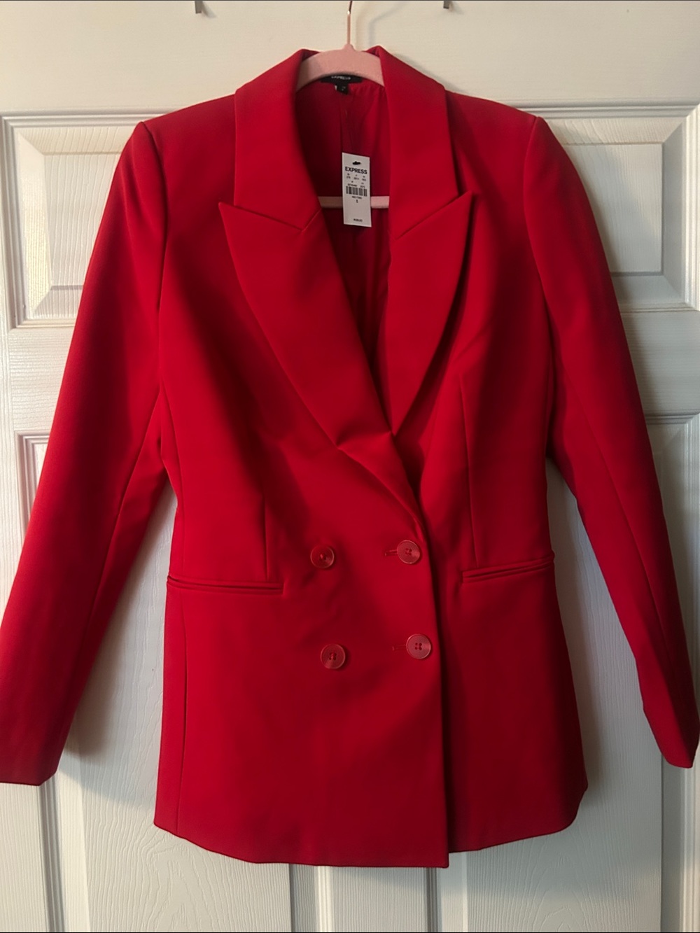 Express Women's Double-Breasted Red Blazer
